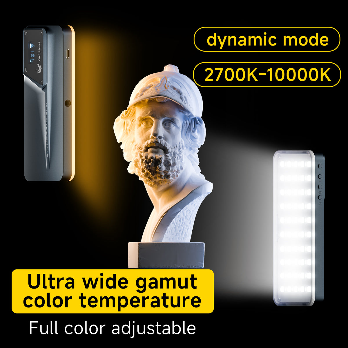 Old Shark S68 Portable Metal LED Camera Light