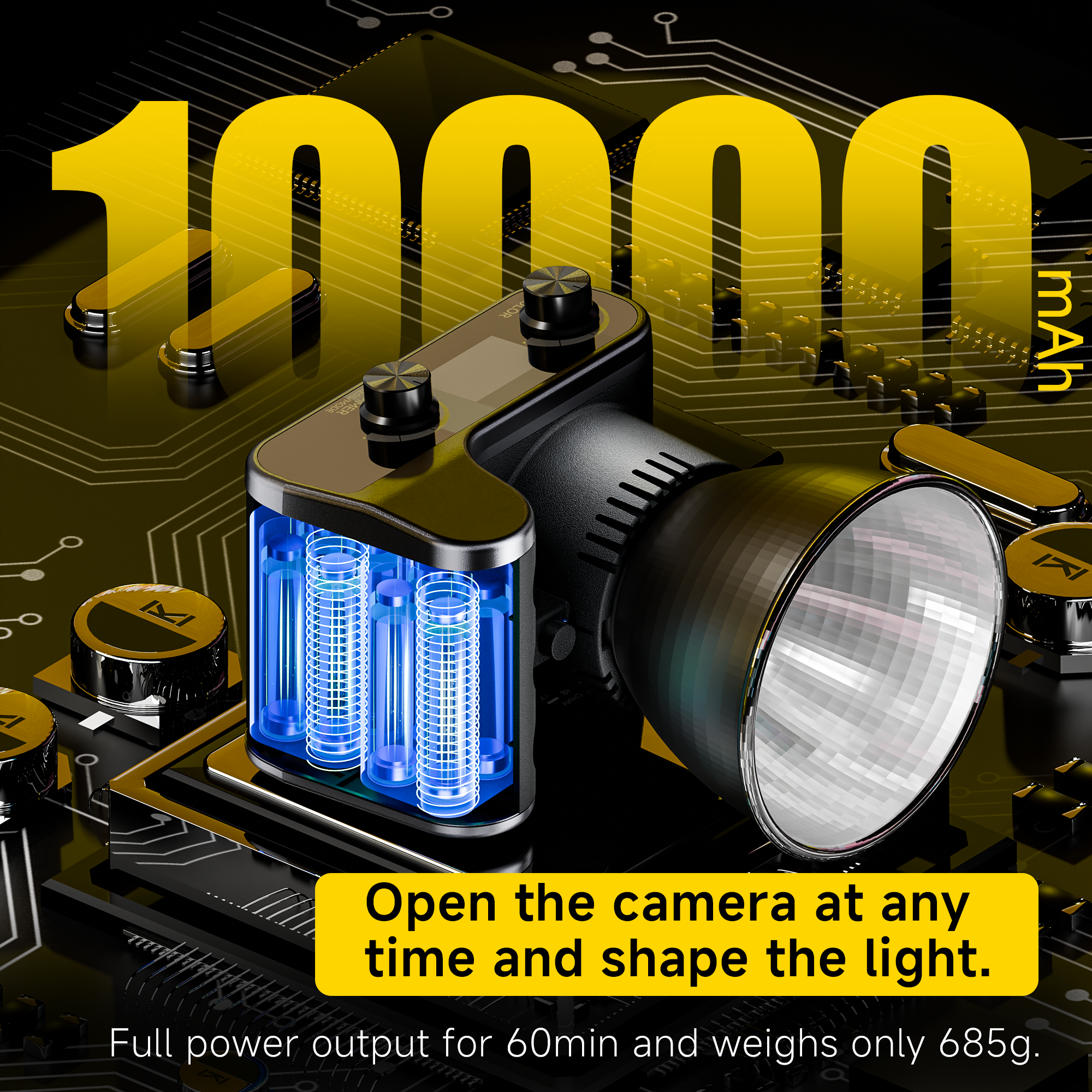 Old Shark S60 Portable 60W LED Video Studio Light