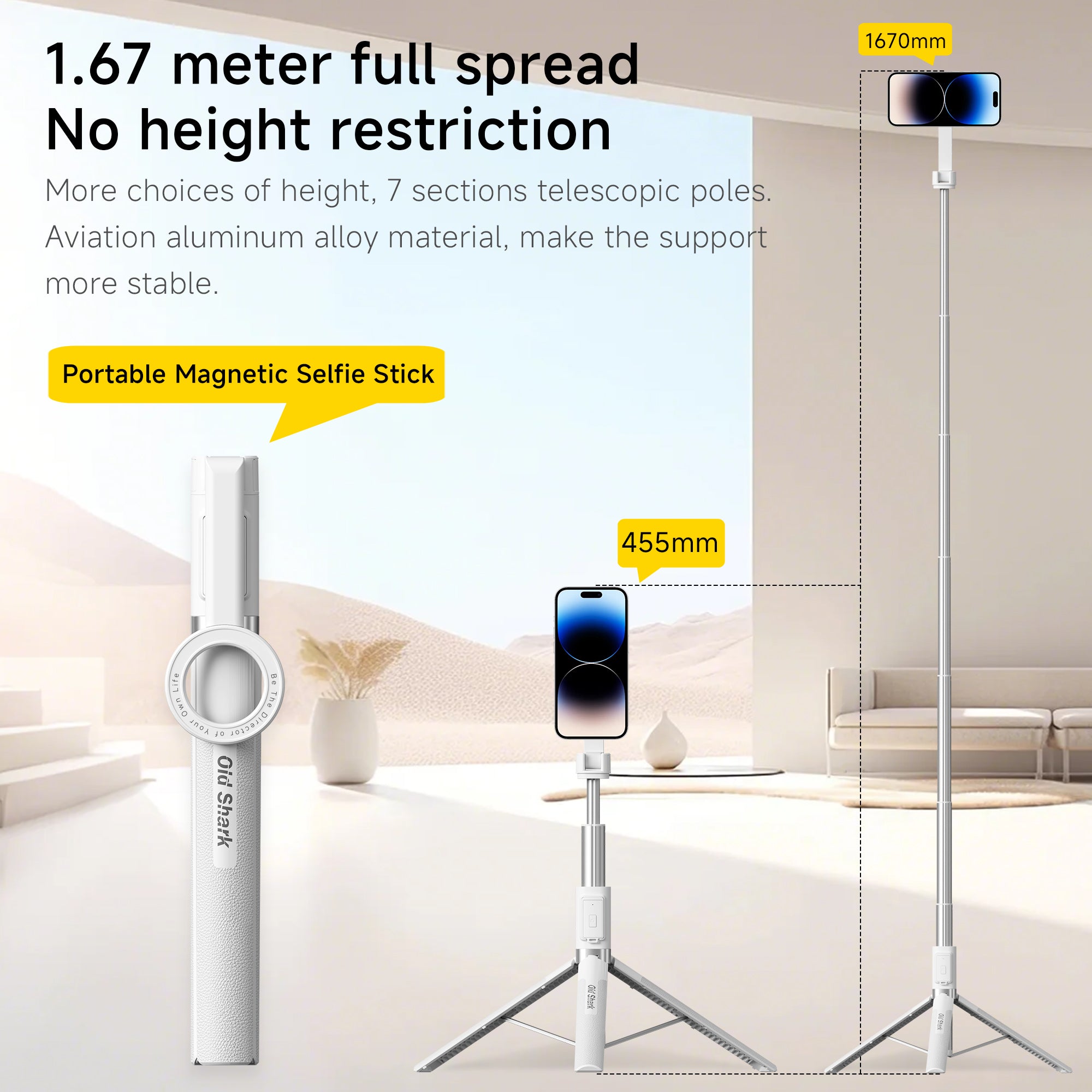 Old Shark T6 Magsafe Tripod - White