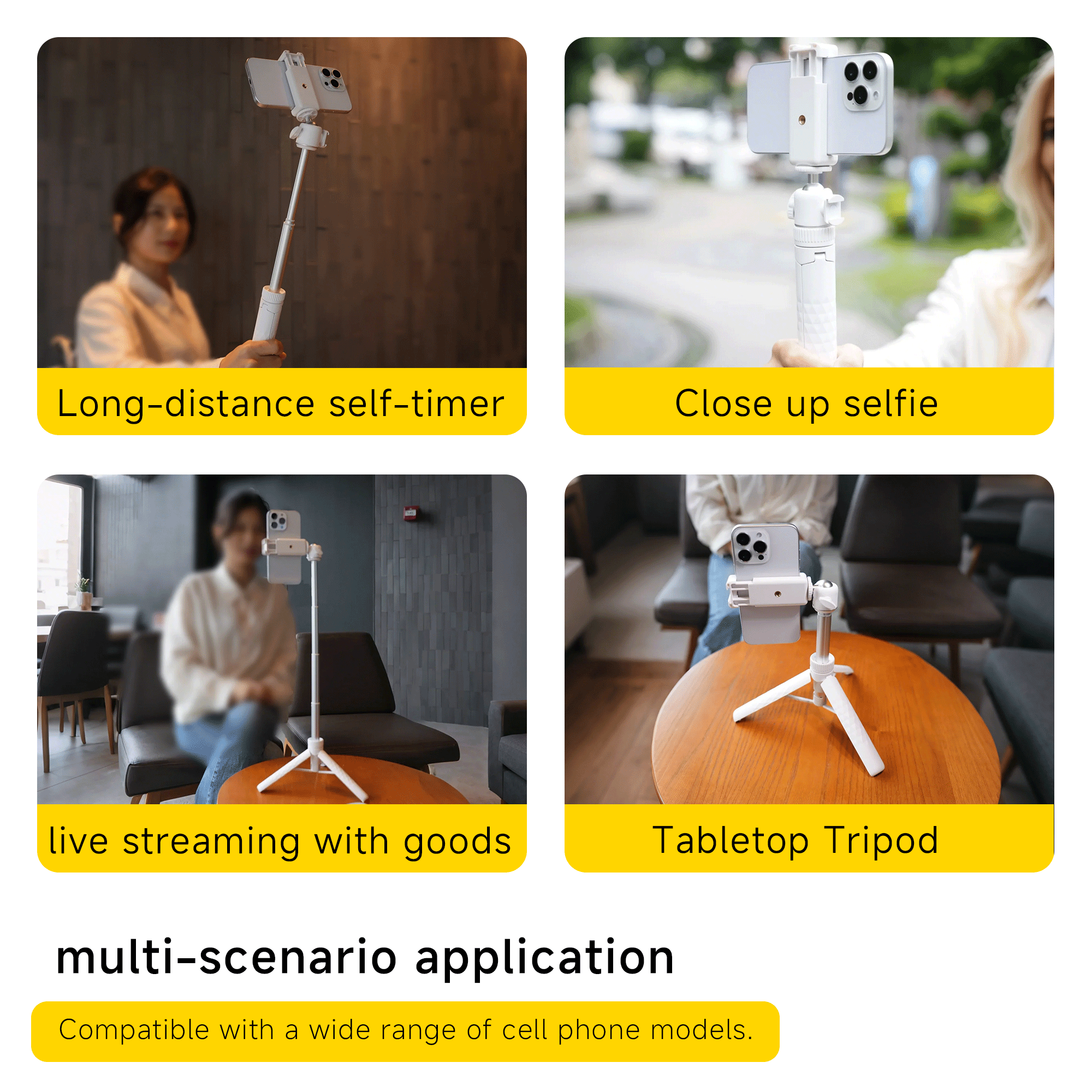 Old Shark T4 Mini Selfie Stick Tripod-White