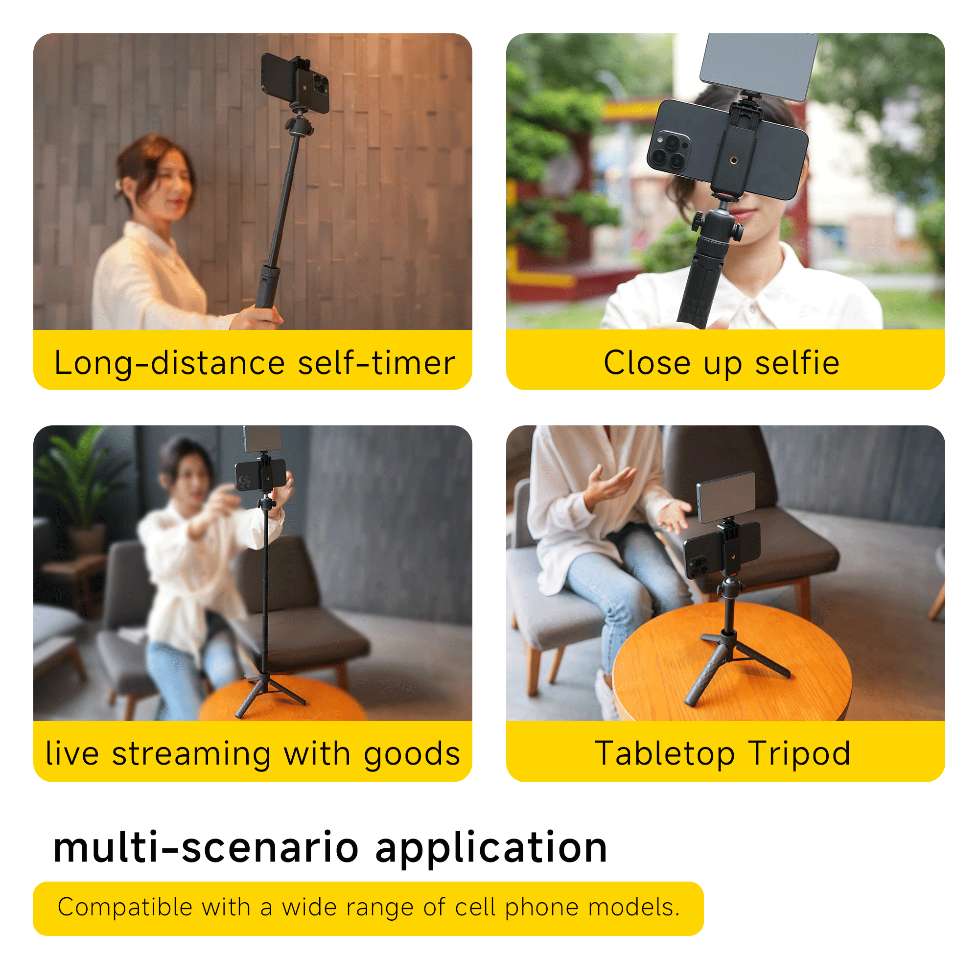 Old Shark T4 Selfie Stick Tripod-Black