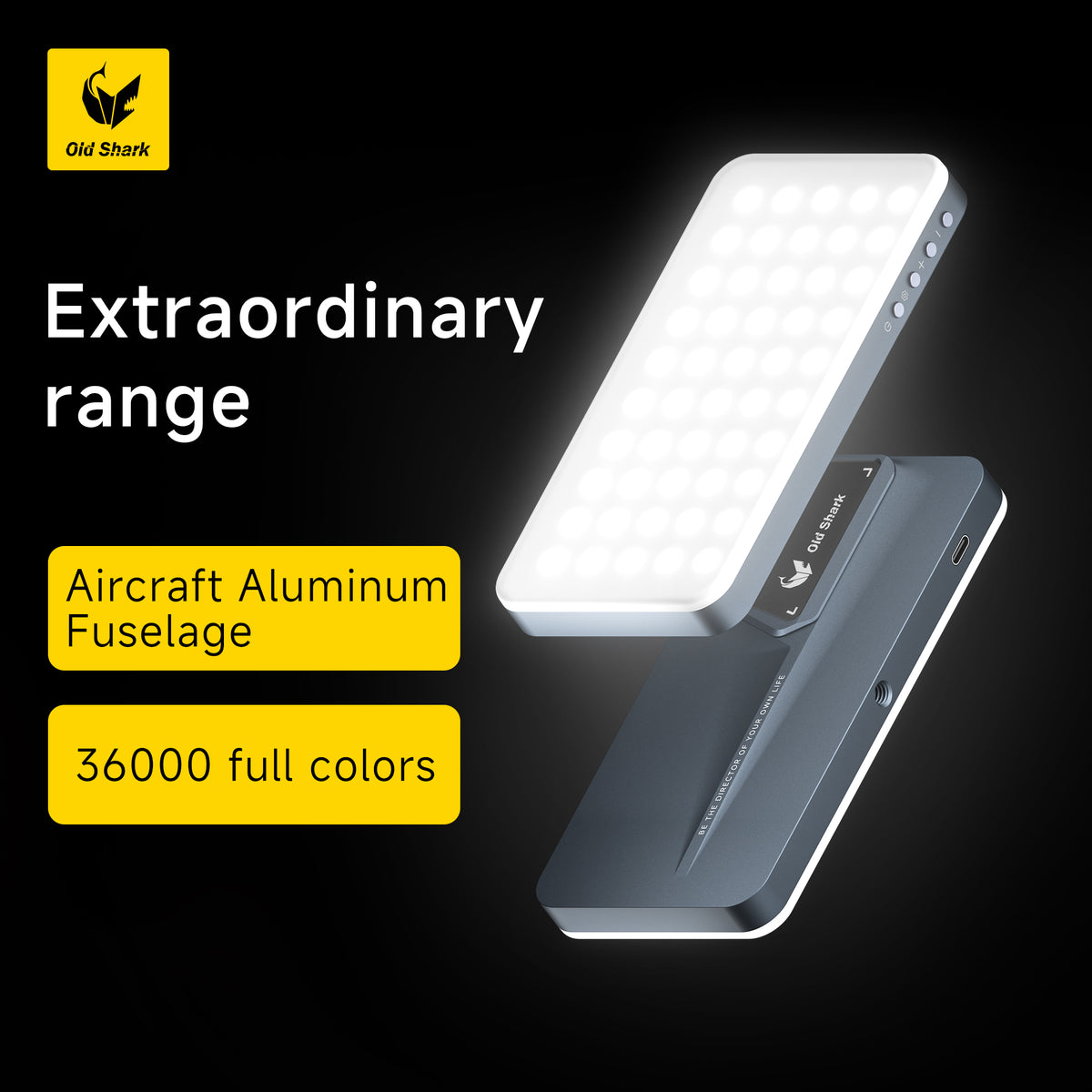 Old Shark S68 Portable Metal LED Camera Light