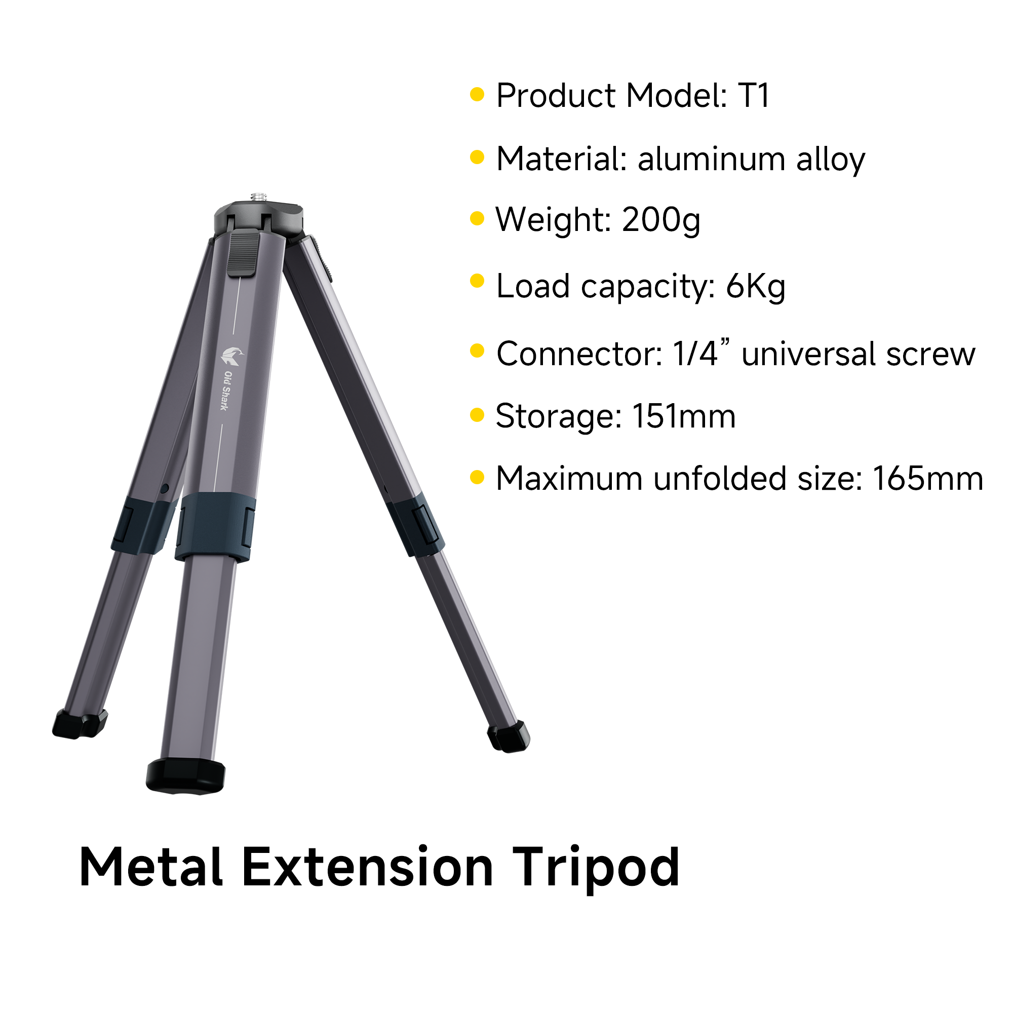 Old Shark T1 Metal Portable Mini Tripod
