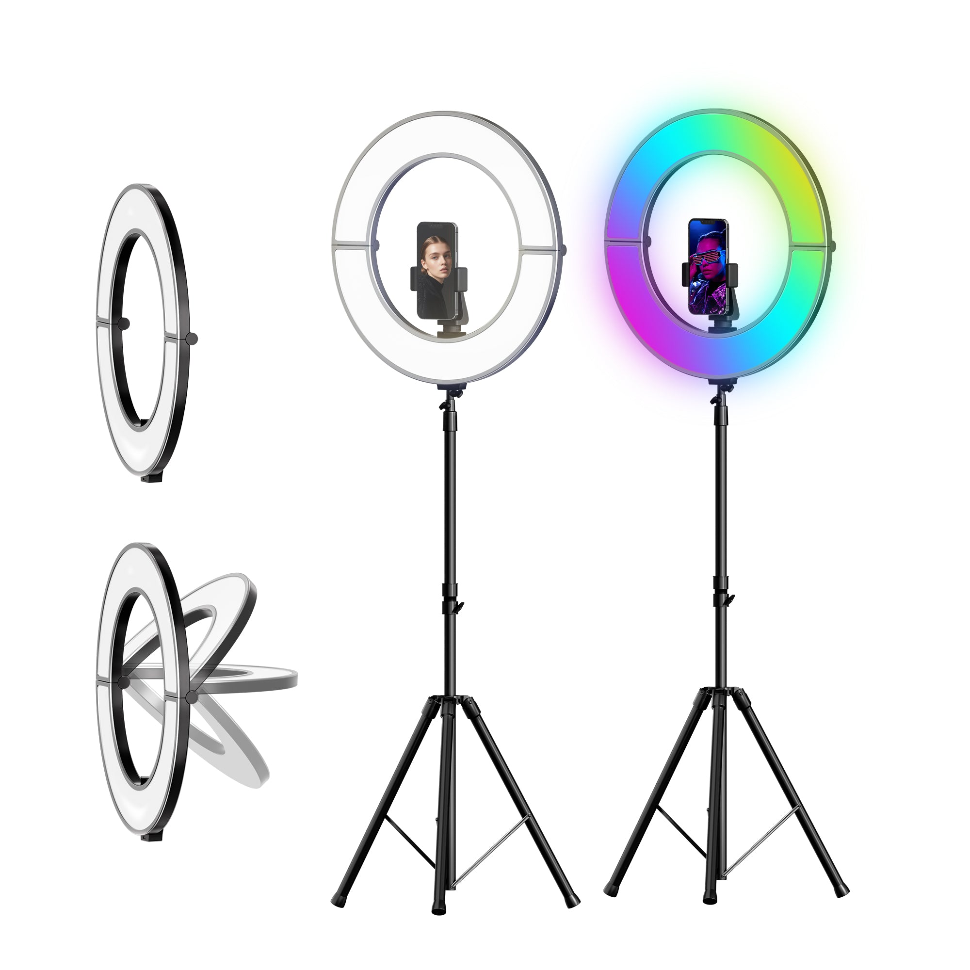 Old Shark S8 Foldable 12 Inch Ring Light with Adjustable Stand