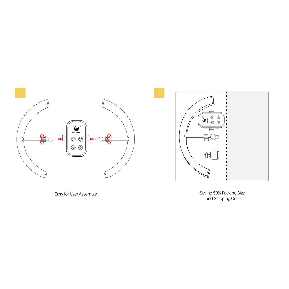 Oldshark Pluggable Ring Light
