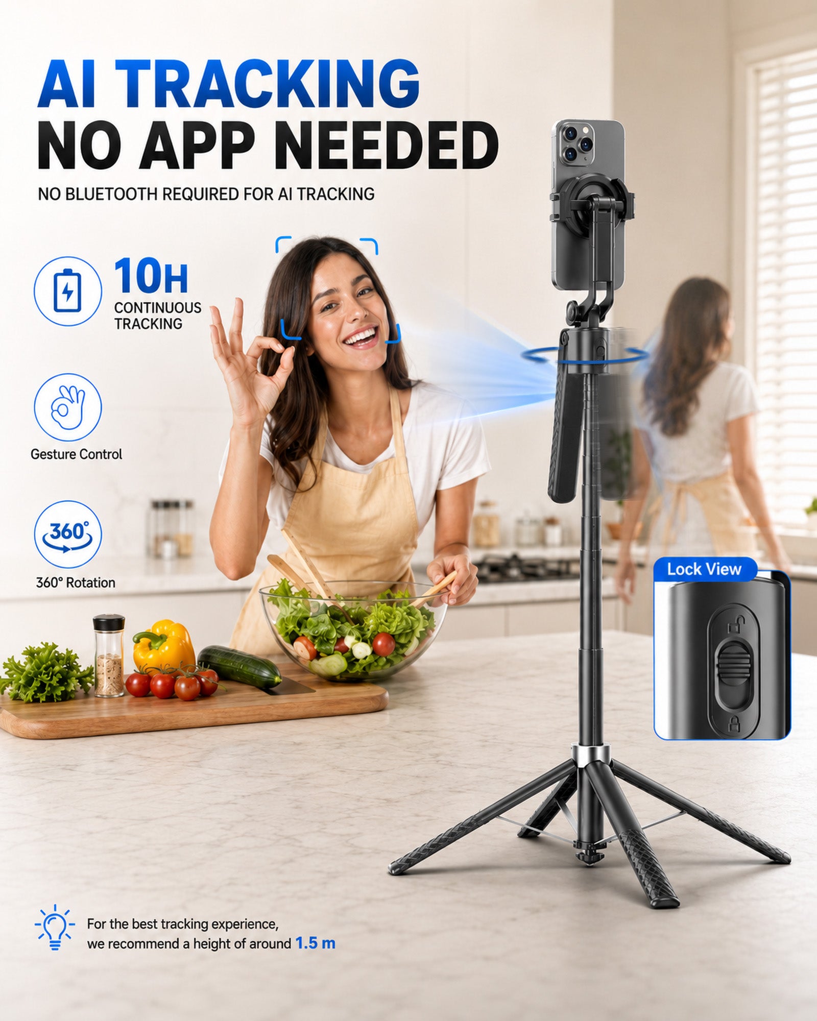 OLD SHARK 71" AI Face Tracking Magnetic Phone Tripod